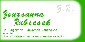 zsuzsanna rubicsek business card